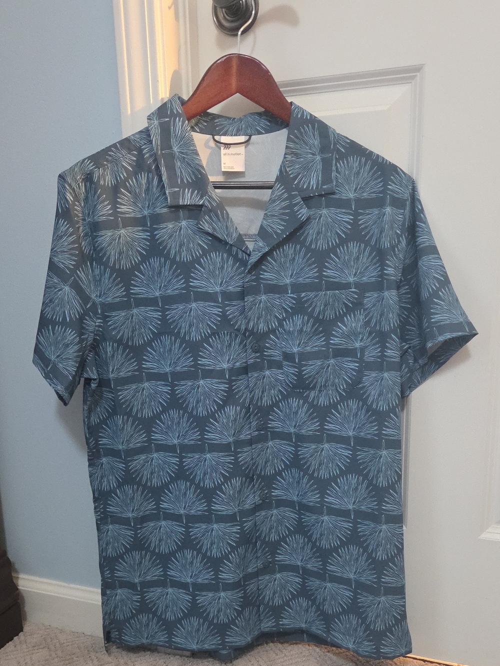 all in motion Blue Short-Sleeve Button-Down Camp Shirt